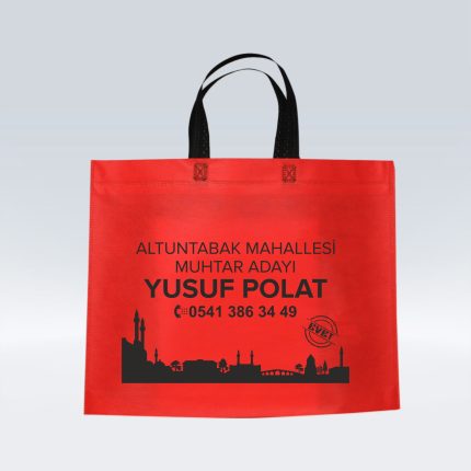 Muhtar Adayı Nonwoven Tela Bez Çanta - Görsel 3