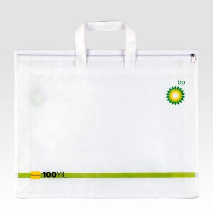 Nonwoven Tela Ofset Baskılı Fermuarlı Çanta