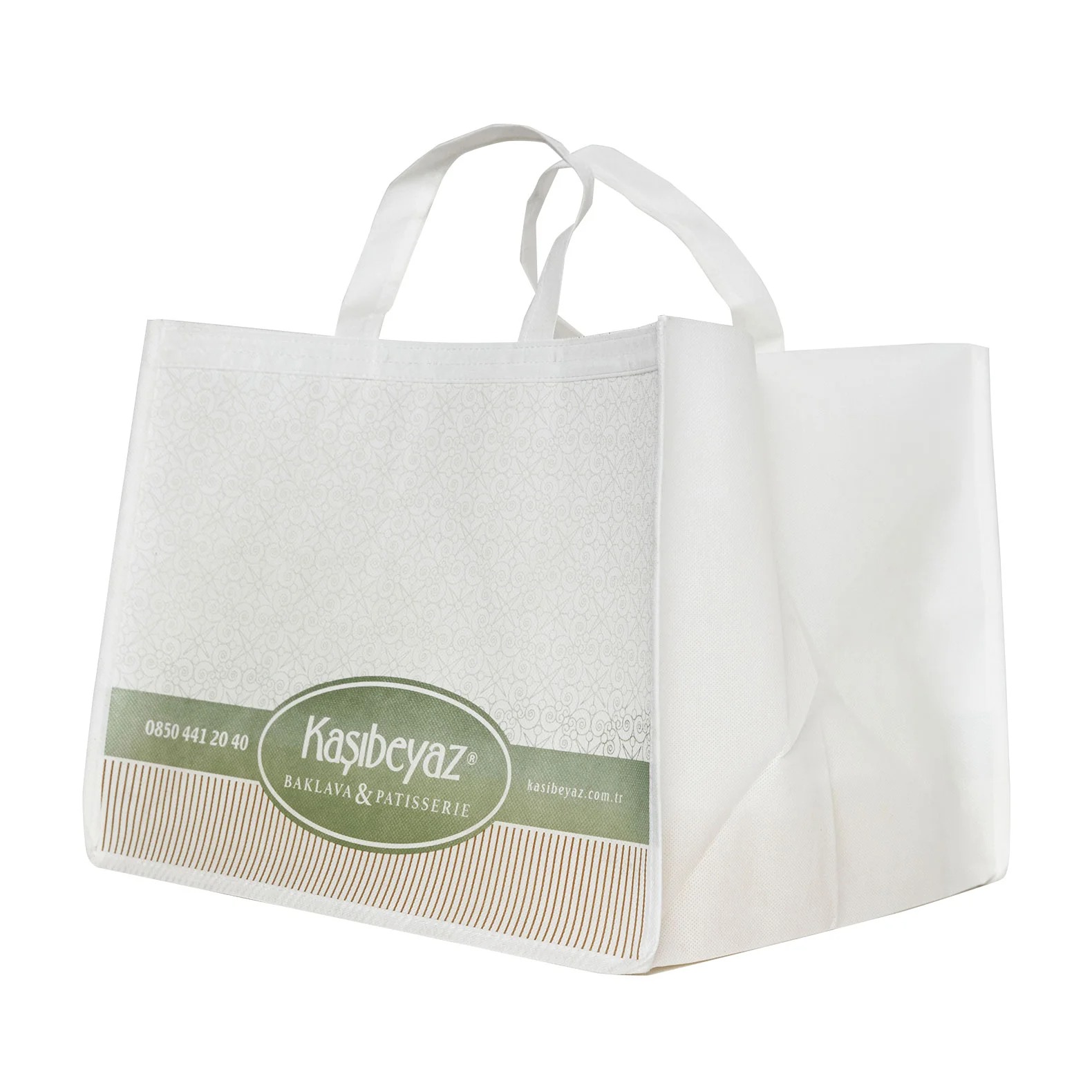 Pastane - Cafe Nonwoven Tela Dikişli Bez Çanta