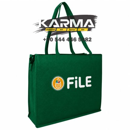 fermuarlı tela market çantası